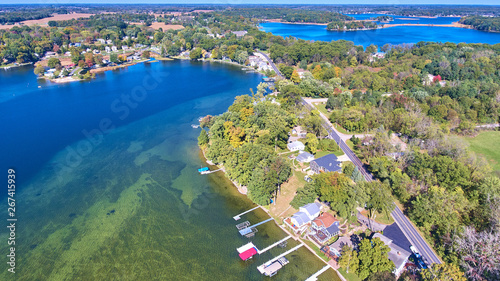 Lake Property Aerial Lake House