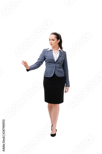 Young businesswoman isolated on white background 