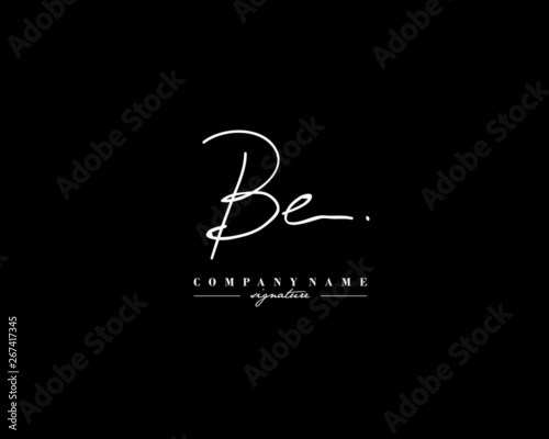 B E BE Signature initial logo template vector