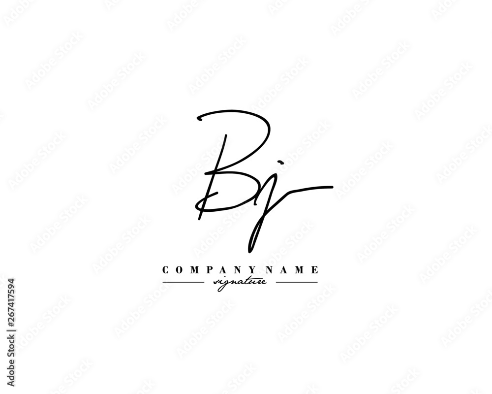 Fototapeta premium B J BJ Signature initial logo template vector