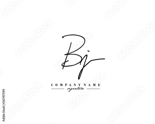 B J BJ Signature initial logo template vector