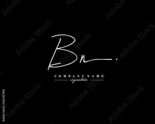 B N BN Signature initial logo template vector photo