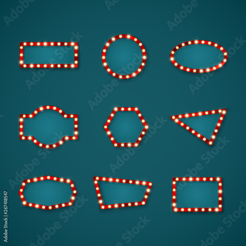Retro banner signs set template with space for text. Vector illustrtion