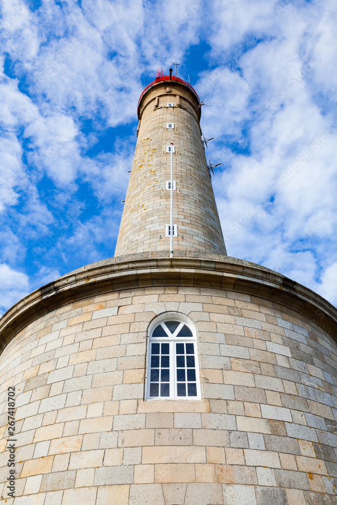The Goulphar lighthouse of the famous Belle Ile en Mer island in France