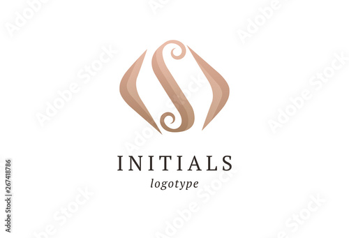 Letter S vector logo. Vintage Insignia and Logotype. Business sign, identity, label, badge initials. Monogram design elements, graceful template. Calligraphic elegant logo design