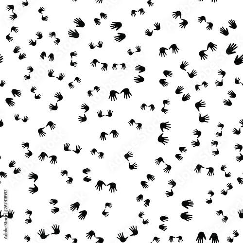 Seamless vector EPS 10 pattern with hands. Teamwork concept