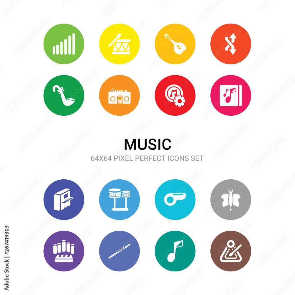 16 music vector icons set included music triangle, musical note, oboe, organ, panpipe, pennywhistle, percussion, piano, playlist, quaver, radio cassette icons 16 music vector icons set included music triangle, musical note, oboe, organ, panpipe, pennywhistle, percussion, piano, playlist, quaver, radio cassette icons