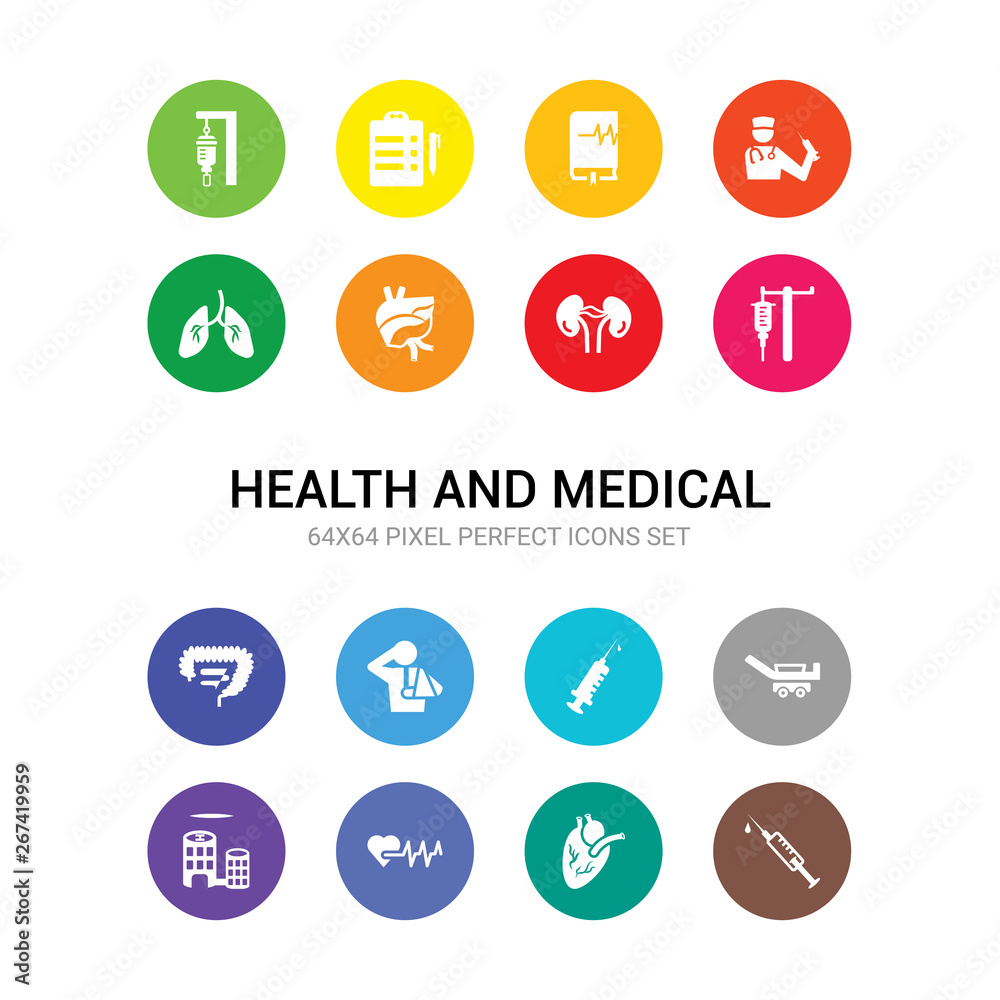 16 health and medical vector icons set included healthcare, heart, heart rate, hospital, hospital bed, injection, injury, intestine, intravenous, kidneys, liver icons 16 health and medical vector icons set included healthcare, heart, heart rate, hospital, hospital bed, injection, injury, intestine, intravenous, kidneys, liver icons