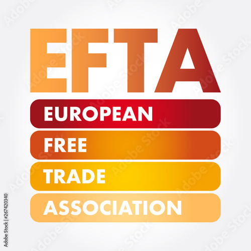 EFTA - European Free Trade Association acronym, business concept background