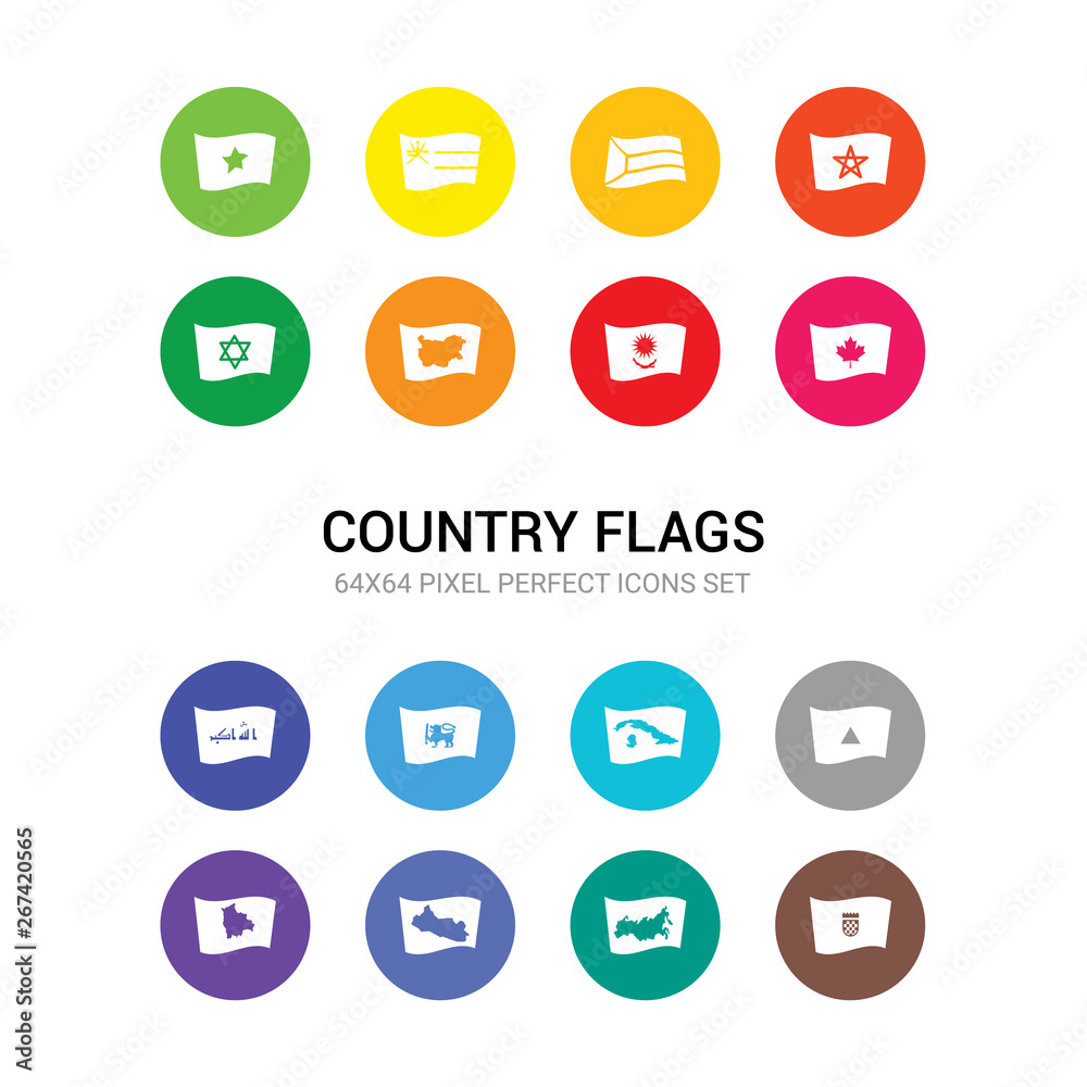 16 country flags vector icons set included croatia flag, russia flag, el salvador flag, bolivia nicaragua cuba sri lanka iraq canada kazakhstan bulgaria icons 16 country flags vector icons set included croatia flag, russia flag, el salvador flag, bolivia nicaragua cuba sri lanka iraq canada kazakhstan bulgaria icons