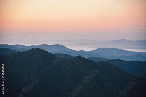 Mount Le Conte in Great Smoky Mountains National Park on the Border of Tennessee and North Carolina  