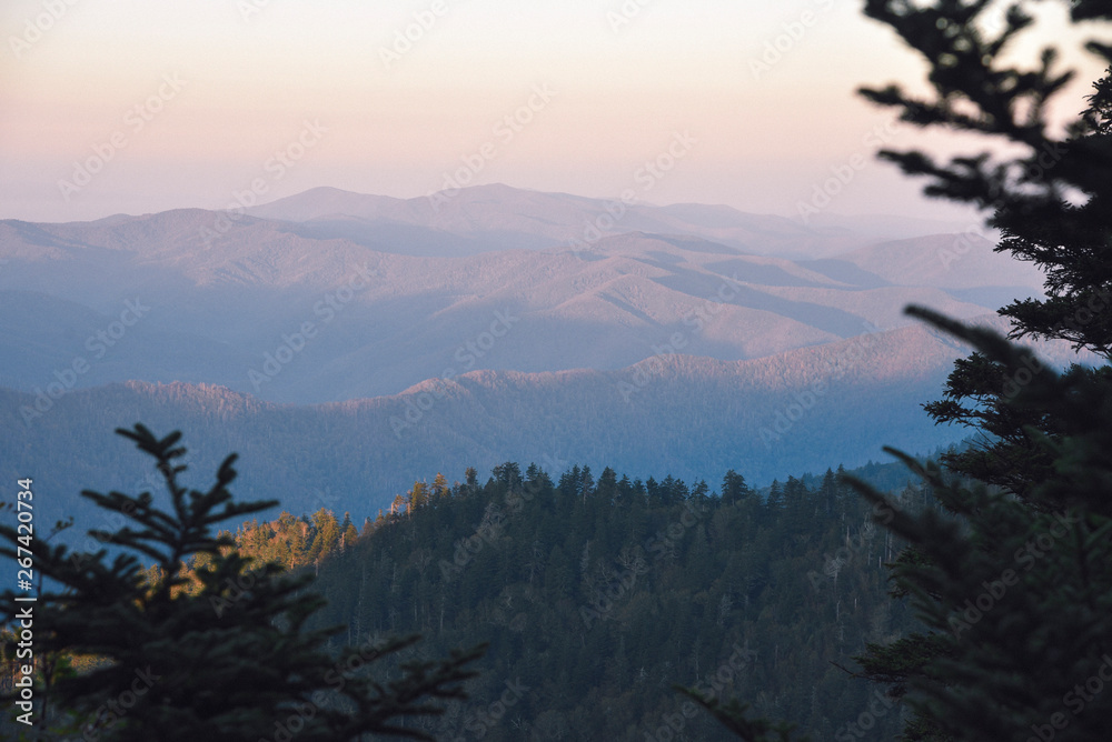 Mount Le Conte in Great Smoky Mountains National Park on the Border of Tennessee and North Carolina  