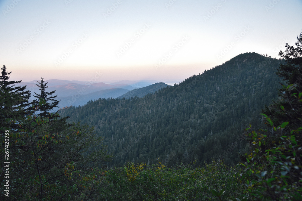 Mount Le Conte in Great Smoky Mountains National Park on the Border of Tennessee and North Carolina  