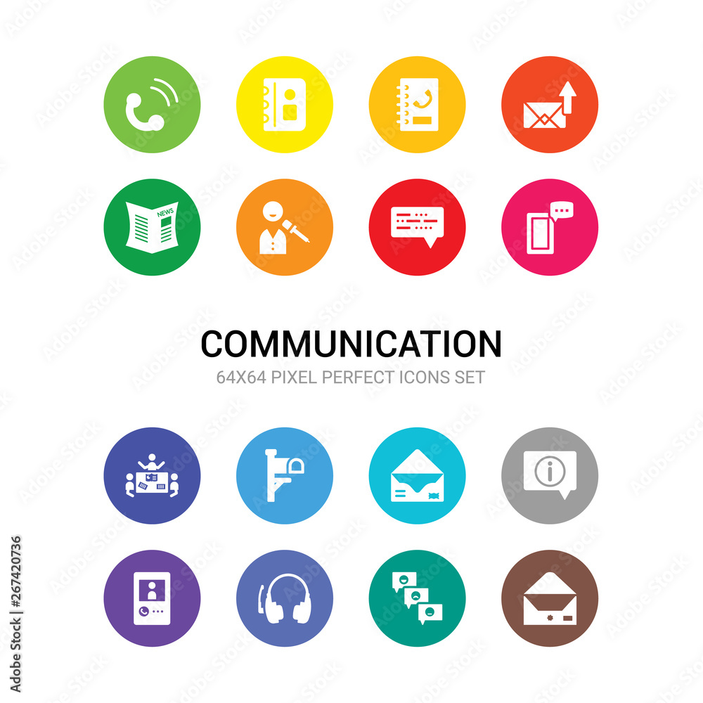 16 communication vector icons set included envelope, feedback, headset, incoming call, info, letter, mailbox, meeting, message, morse code, news reporter icons 16 communication vector icons set included envelope, feedback, headset, incoming call, info, letter, mailbox, meeting, message, morse code, news reporter icons