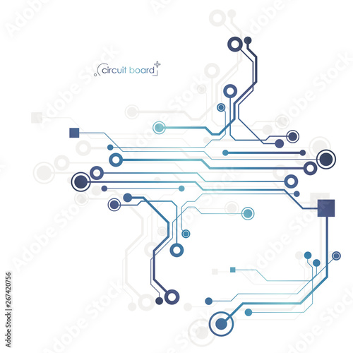circuit board  electronic hardware future technological concept  hi-tech computer digital technology background copy space  vector illustration 