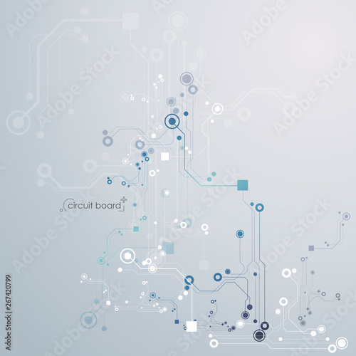circuit board  electronic hardware future technological concept  hi-tech computer digital technology background copy space  vector illustration 