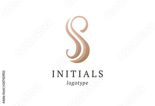 Letter S vector logo. Vintage Insignia and Logotype. Business sign  identity  label  badge initials. Monogram design elements  graceful template. Calligraphic elegant logo design