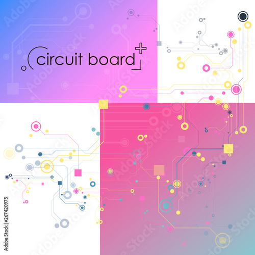 circuit board  electronic hardware future technological concept  hi-tech computer digital technology background copy space  vector illustration 
