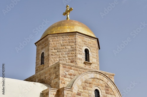 Fototapeta St John the Baptist Orthodox Church Golden Dome, Baptism Site of Jesus Christ, J