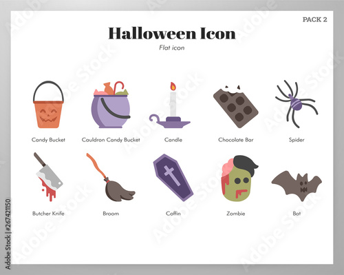 Halloween icons flat pack