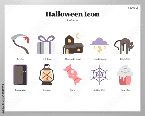 Halloween icons flat pack
