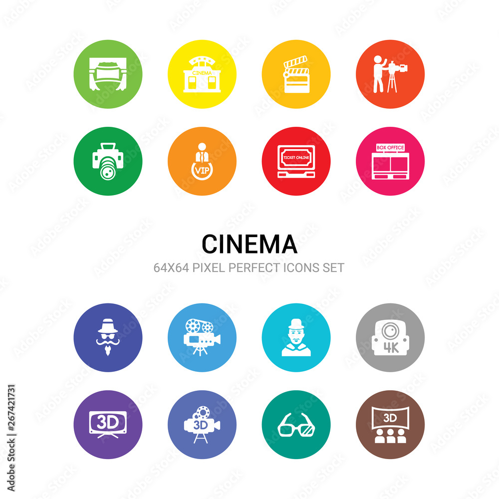 16 cinema vector icons set included 3 dimension screen, 3d glasses, 3d movie, 3d television, 4k, actress, animation, author, box office, buy tickets online, vip person icons 16 cinema vector icons set included 3 dimension screen, 3d glasses, 3d movie, 3d television, 4k, actress, animation, author, box office, buy tickets online, vip person icons