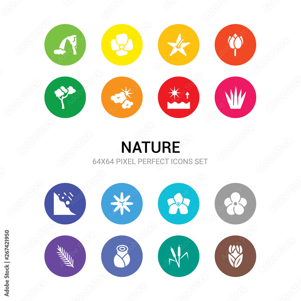 16 nature vector icons set included protea, reed, rose, rosemary, rowan, sakura, sisyrinchium, snowslide, spear shaped, sunrise, sunset icons 16 nature vector icons set included protea, reed, rose, rosemary, rowan, sakura, sisyrinchium, snowslide, spear shaped, sunrise, sunset icons