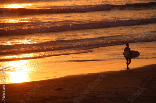 Sunset and surf
