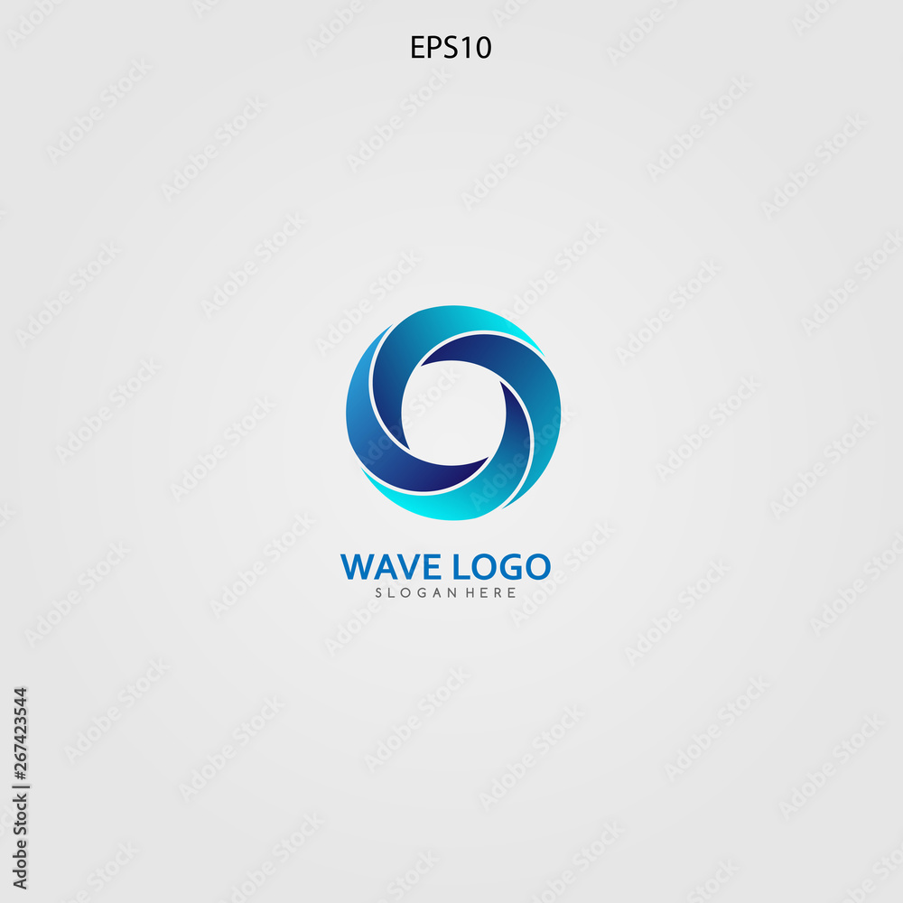 Obraz premium wave logo design minimalist and elegant concept