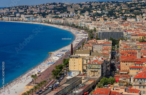View of Nice cityscape onto the Old Town Vieille Ville in Nice French Riviera on Mediterranean Sea, Cote d'Azur, France © SvetlanaSF