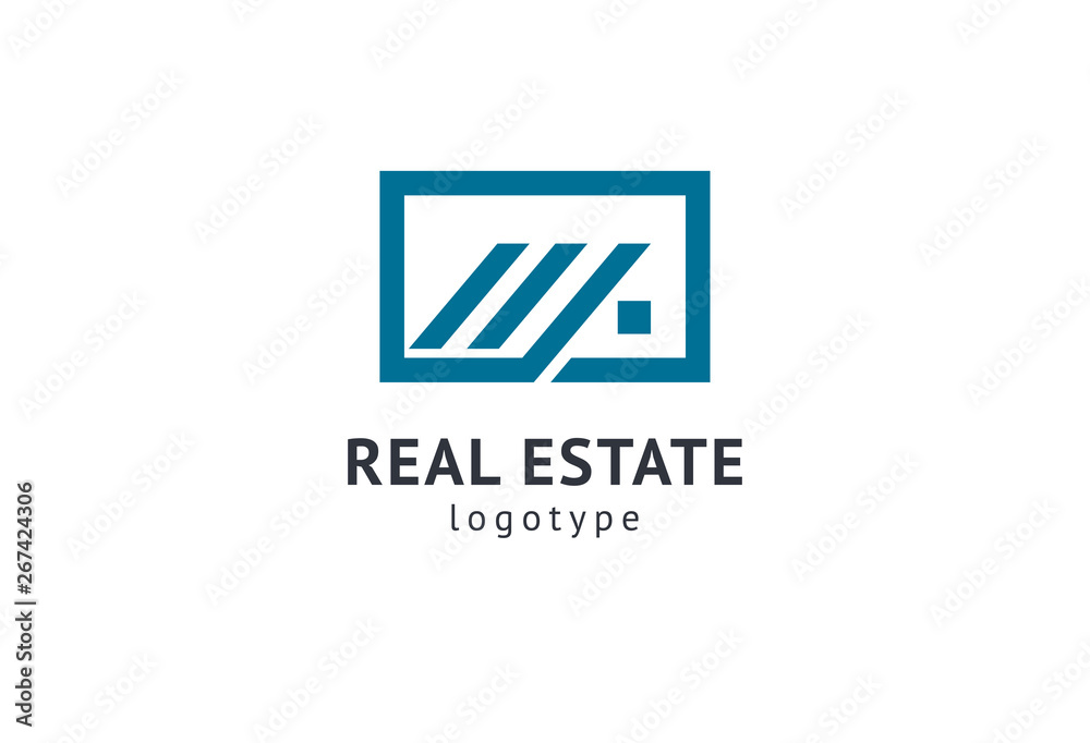 Abstract real estate agent logo icon vector design. Rent, sale of real estate vector logo, House cleaning, home security, real estate auction. Vector building logo concept.