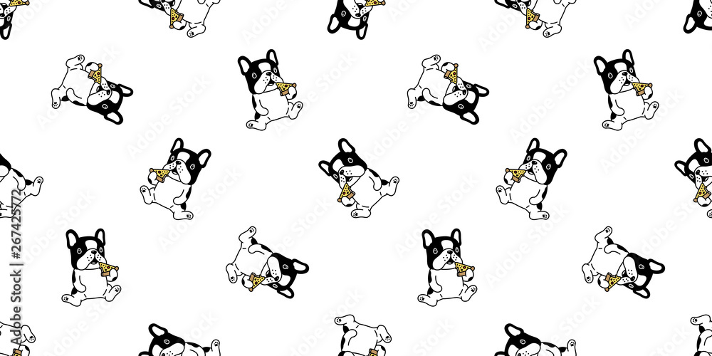dog seamless pattern vector french bulldog pizza eating cartoon scarf isolated repeat wallpaper tile background illustration dog seamless pattern vector french bulldog pizza eating cartoon scarf isolated repeat wallpaper tile background illustration
