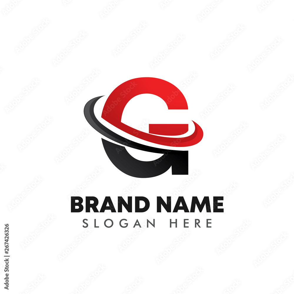 Obraz premium letter G logo symbol with swoosh design