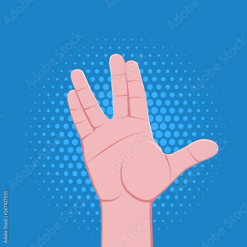 symbolic hand fingers gesture illustration.