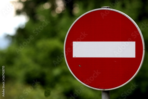 No way, traffic sign from close up