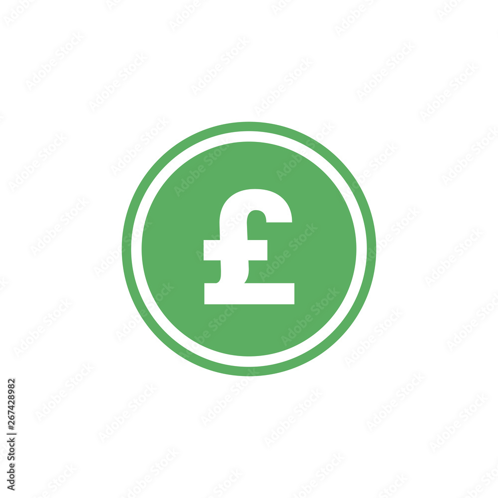 GBP vector icon. Flat design vector icon. Vector illustration on white background GBP vector icon. Flat design vector icon. Vector illustration on white background