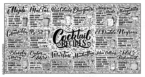 Lettering set of cocktails ...