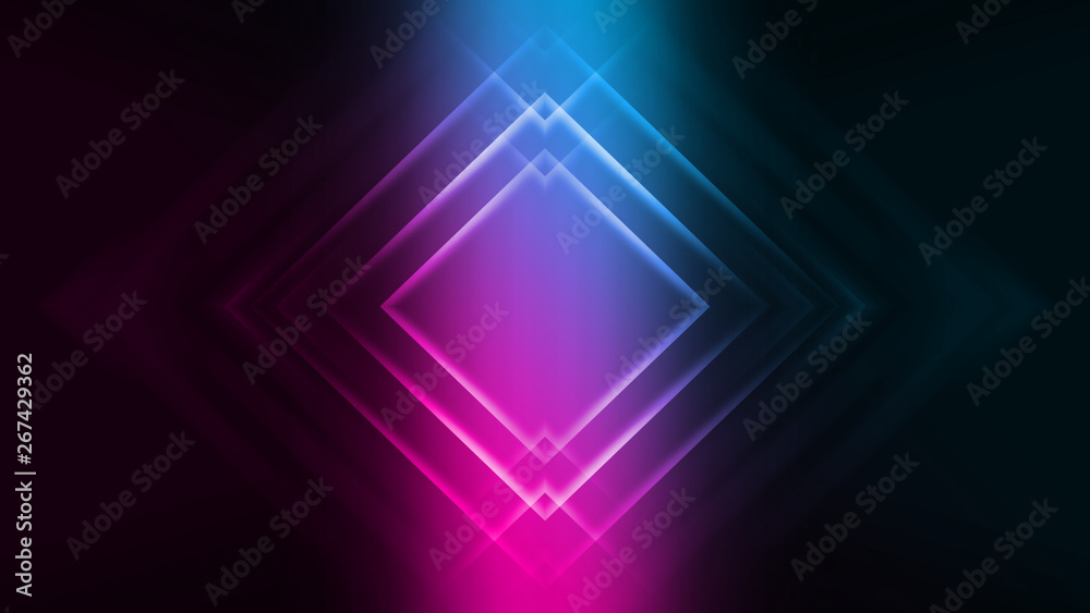 Dark abstract futuristic background. Neon lines and shapes. Neon glow and rays on a dark background Dark abstract futuristic background. Neon lines and shapes. Neon glow and rays on a dark background
