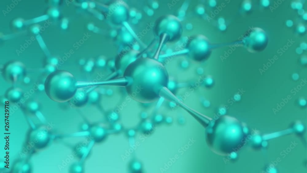 close-up view of an abstract molecular structure concept of biology and science (3d render)