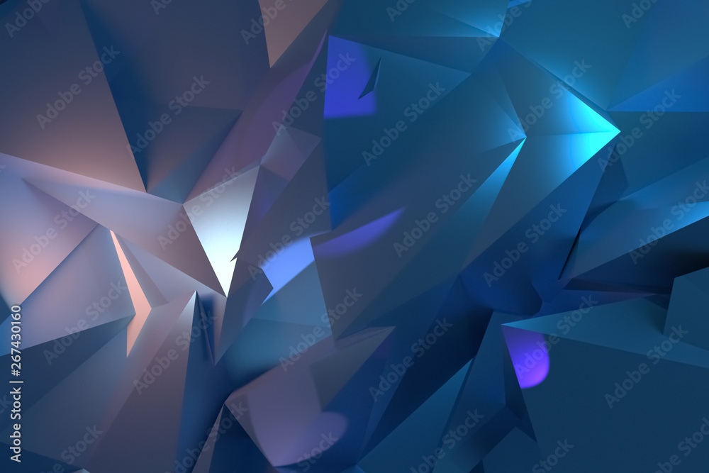 Obraz premium CGI, random geometric, backdrop for design texture, background. 3D render.