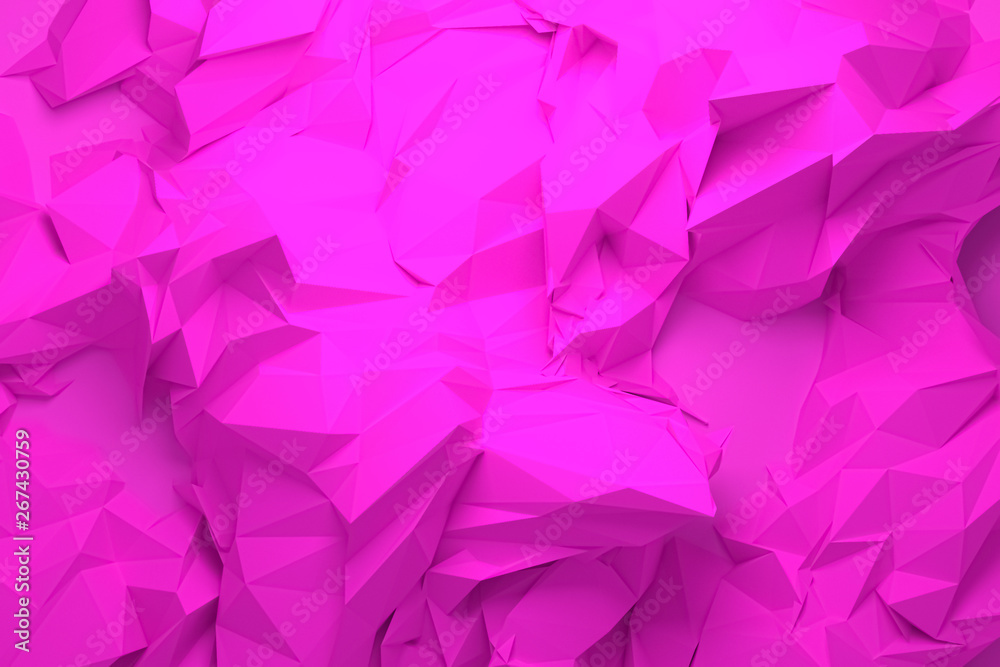 Naklejka premium Abstract CGI, random geometric backdrop. Wallpaper for graphic design. 3D render.