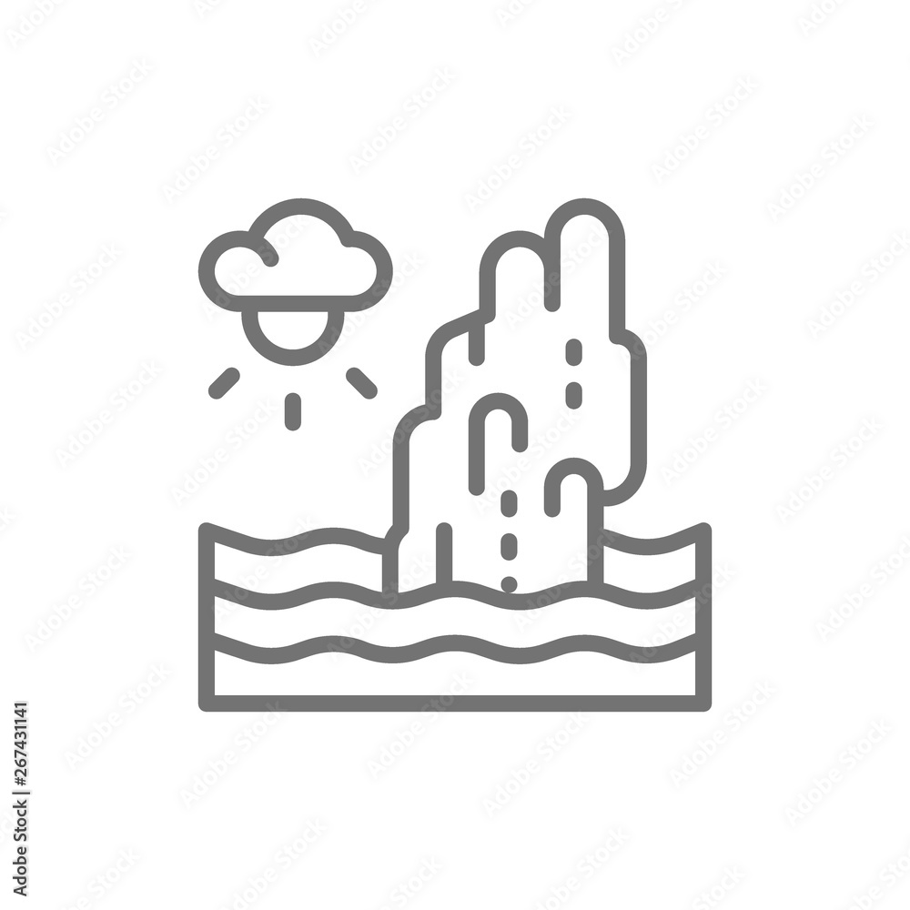 Koh Tapu Rock, James Bond Island, Thailand line icon. Koh Tapu Rock, James Bond Island, Thailand line icon.