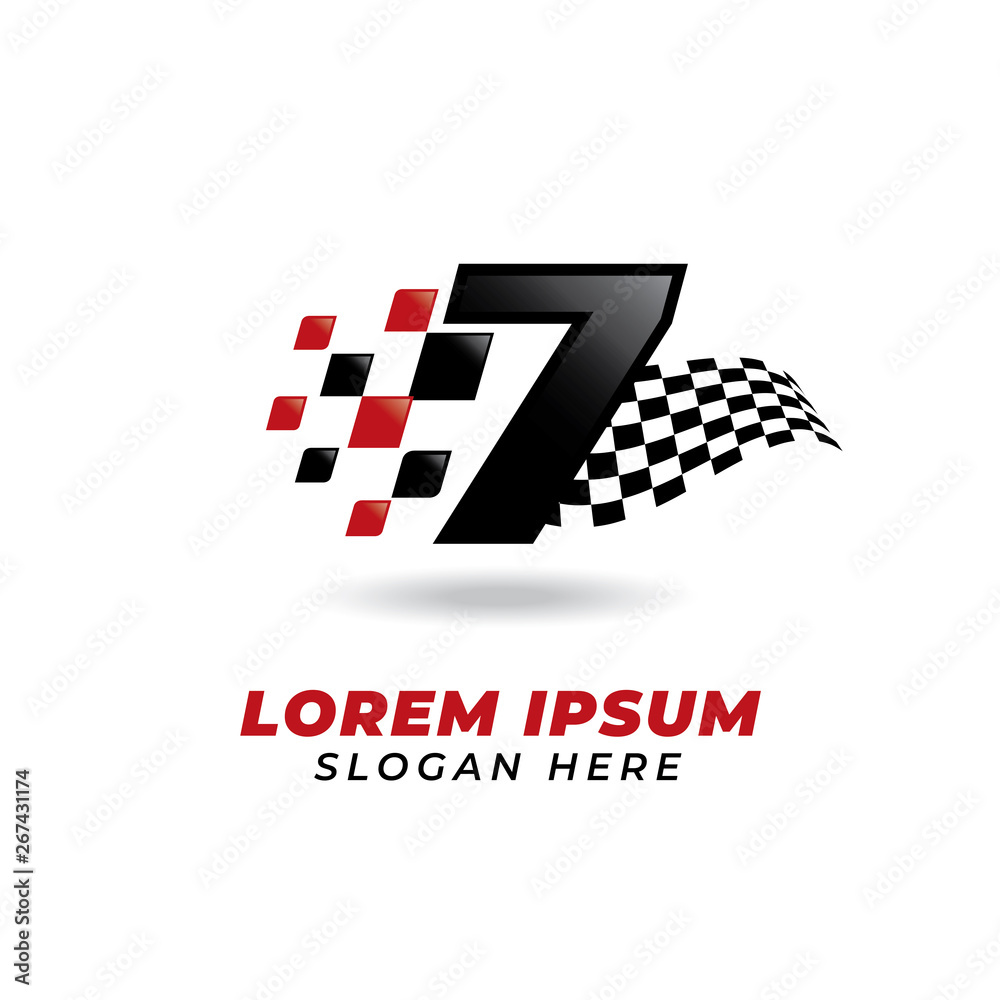 Number seven 7 racing icon symbol design. racing number logo design Number seven 7 racing icon symbol design. racing number logo design