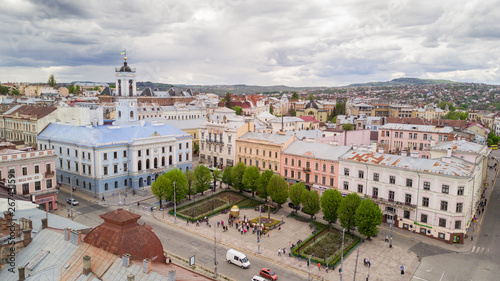 Wallpaper Mural Aerial photo of historical center of city Chernivtsi Torontodigital.ca