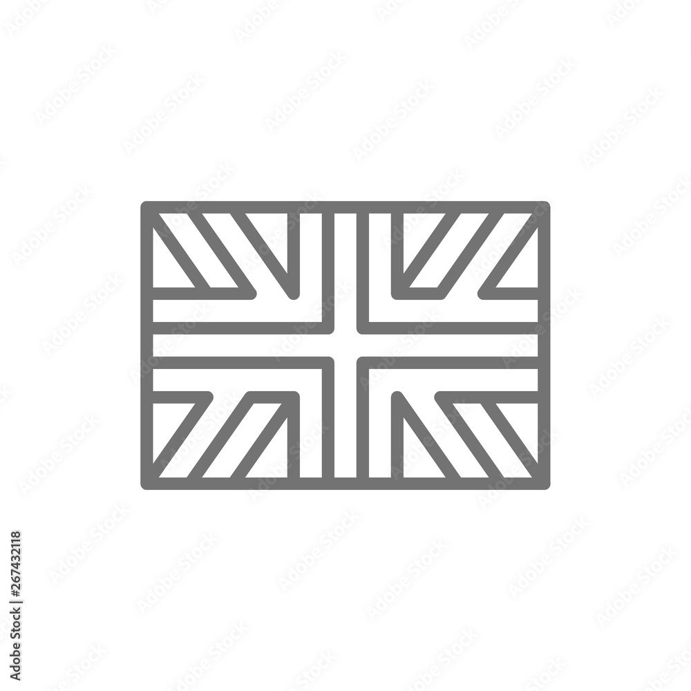 Fototapeta premium Flag of Great Britain, England line icon.