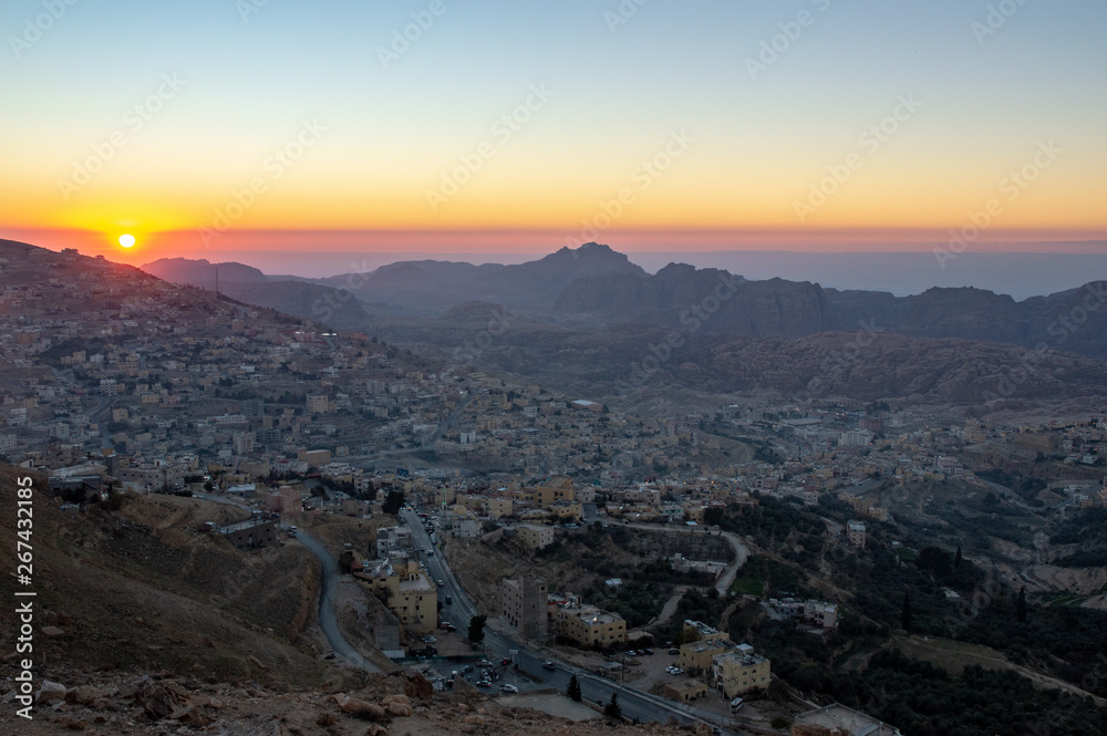 Sunset on Amman city in Jordania.