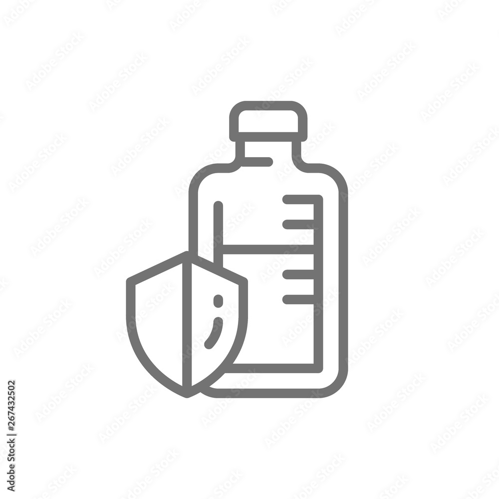Immune system drugs, medical ampoules, vaccine line icon. Immune system drugs, medical ampoules, vaccine line icon.