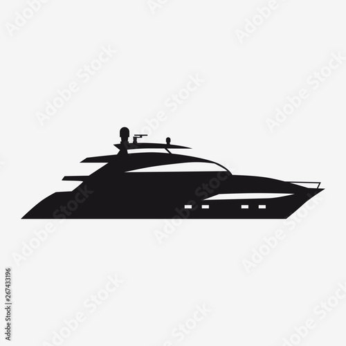 Icon speed boat, boat, side view Vector isolated