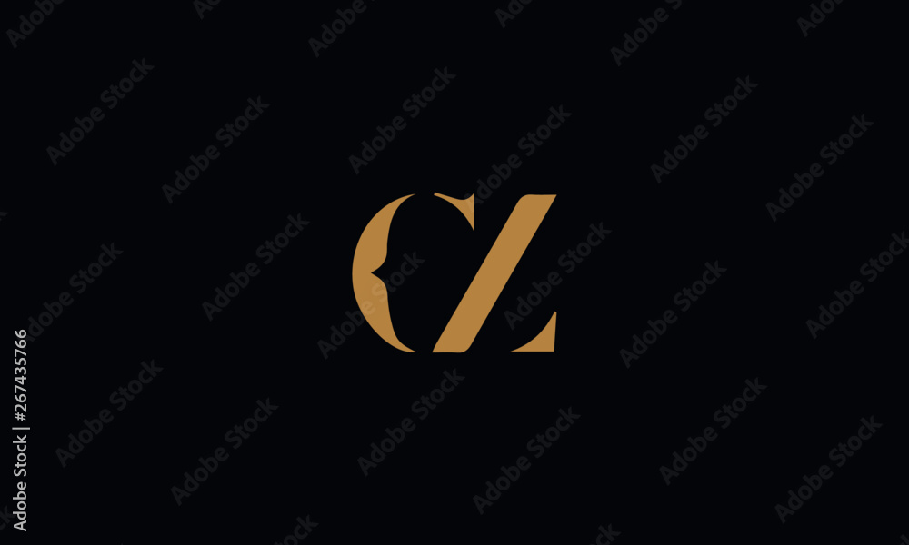 CZ logo design template vector illustration - obrazy, fototapety, plakaty 