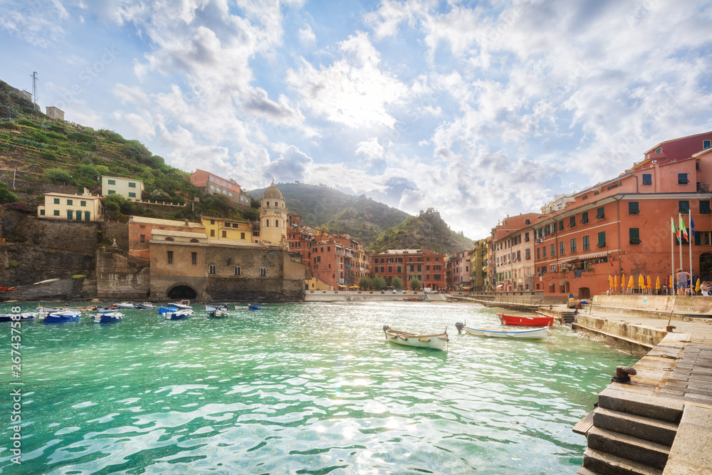 Panorama of Vernazza in summer